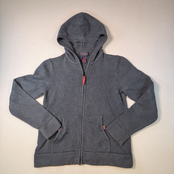 90’s Men's L “RALPH” Ralph Lauren Full Zip Knit Hoodie Grey Sweater Vintage - Picture 1 of 6